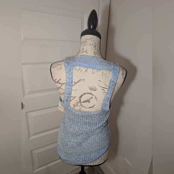 We The Free Blue and White Crochet Top Size M - Picture 2 of 9